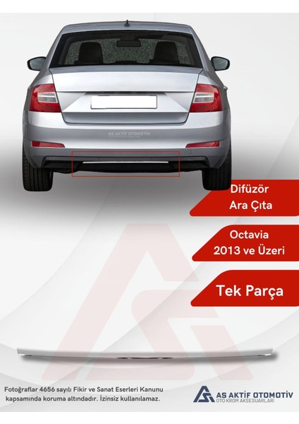Skoda Octavia 3 (A7) Sd Egzoz Arası Çıta 2013 ve Üzeri Krom Paslanmaz Çelik
