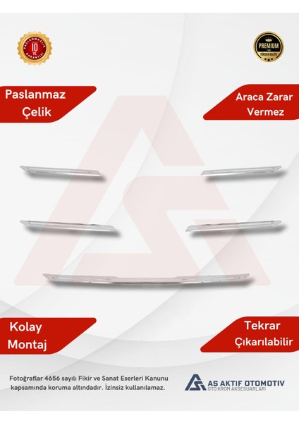 Renault Megane 4 Hb 5d/sd Ön Panjur 5 Parça 2016 ve Üzeri Krom Paslanmaz Çelik fiyatları