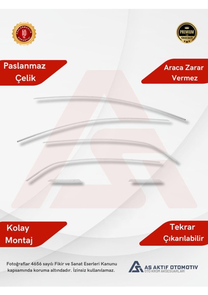 Renault Megane 4 Sd Cam Üst Çerçeve 6 Parça 2016 ve Üzeri Krom Paslanmaz Çelik fiyatları