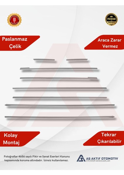 Mercedes Vito W447 Van Cam Alt Çıtaları (Tek Sürgü L3) 8 Parça 2014 ve Üzeri Krom Paslanmaz Çelik fiyatları