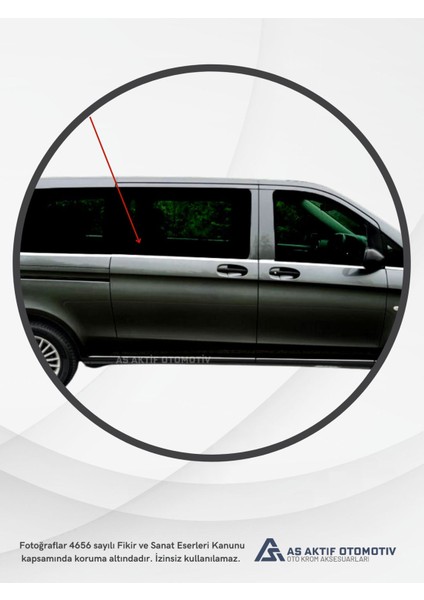 Mercedes Vito W447 Van Cam Alt Çıtaları (Tek Sürgü L3) 8 Parça 2014 ve Üzeri Krom Paslanmaz Çelik modelleri