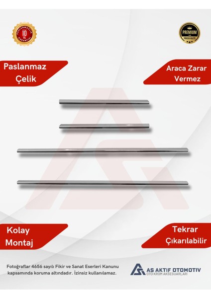 Nissan Sky Star Pick-Up Cam Çıtası 4 Parça 1999-2006 Krom Paslanmaz Çelik fiyatları