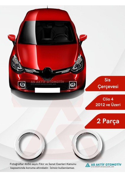 Renault Clio 4 Hb 5d/sw Sis Çerçevesi 2 Parça 2012 ve Üzeri Krom Paslanmaz Çelik