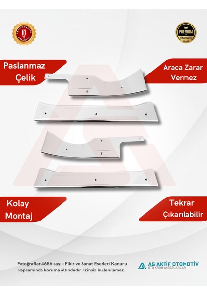 Fiat Fiorino Mini Van/mpv Iç Kapı Eşiği 4 Parça 2007 ve Üzeri Krom Paslanmaz Çelik fiyatları