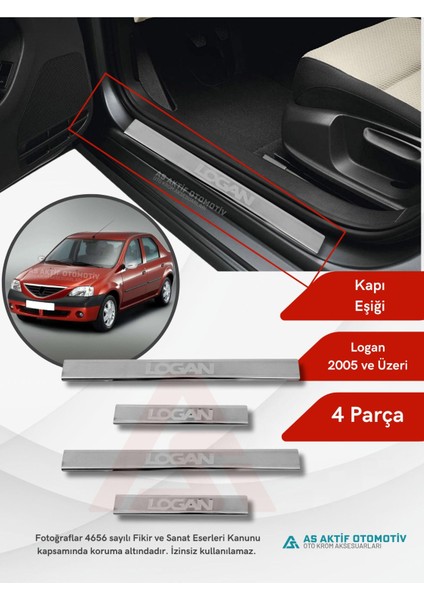 Dacia Logan Sd Kapı Eşiği 4 Parça 2005 ve Üzeri Krom Paslanmaz Çelik