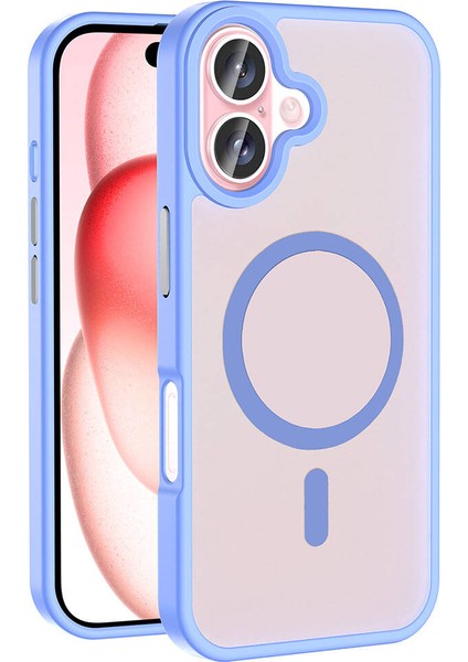 iPhone 16 Plus Kılıf Magsafe Şarj Özellikli Mat Arka Yüzey Sio Kapak-Lila