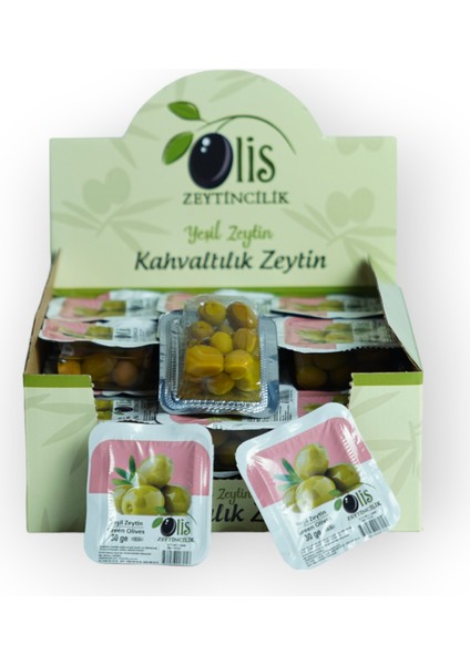 Kahvaltılık Yeşil Paket Zeytin Piknik 30 gr x 27 Adet Vakumlu Ambalaj