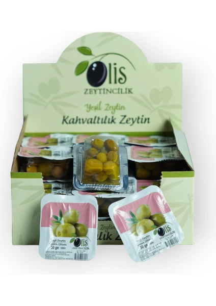 Kahvaltılık Yeşil Paket Zeytin Piknik 30 gr x 27 Adet Vakumlu Ambalaj