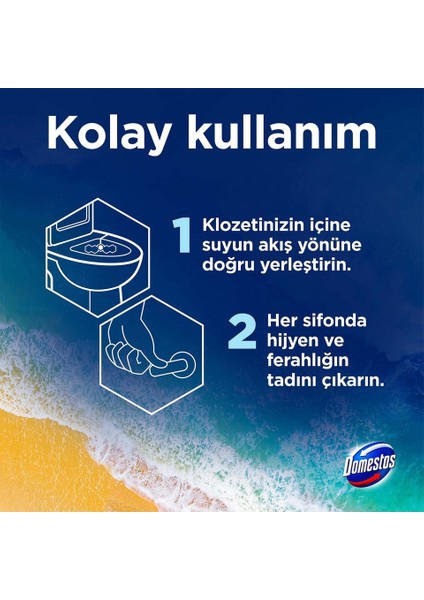 Wc Blok 5'li Güç Tuvalet Bloğu Okyanus Ferahlığı Maksimum Hijyen 100 gr x 2 Adet