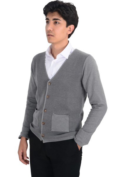 Cengiz Inler Cepli Düğmeli Erkek Triko Hırka