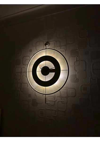 Metal Camlı Duvar Saati (60 x 80 cm Büyük Boy) Işıklı Gerçek Cam Duvar Saati Modern Tasarım