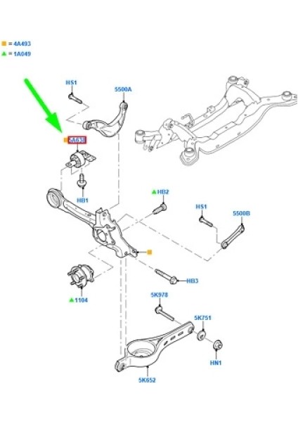 Travers Burcu Arka Sol Ford Mondeo Bm 07- (Oem No: 6G91 5K896 Ab)
