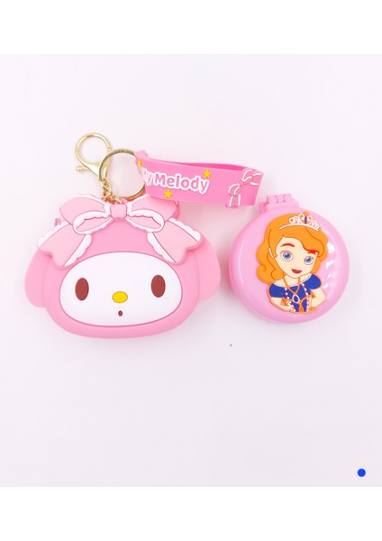 My Melody Kuromi Silikon Cüzdan Aynalı Tarak Hediye