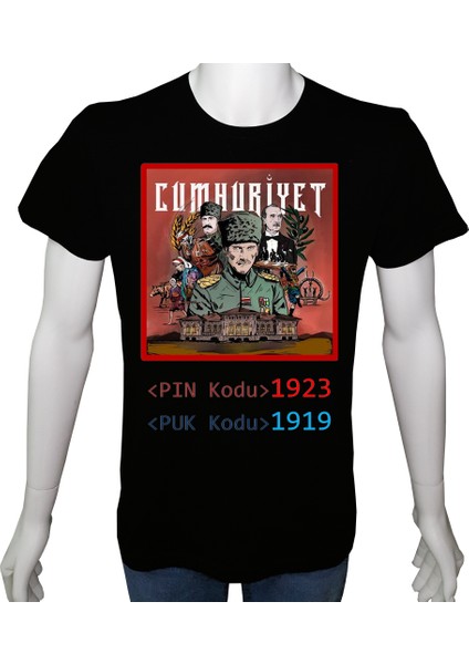 Unisex T-Shirt Siyah 'atatürk/cumhuriyet' 2baskılı Xs fiyatları