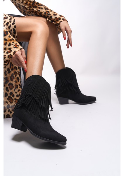 Wrioviah Kadın Püsküllü Western Bot 0012710