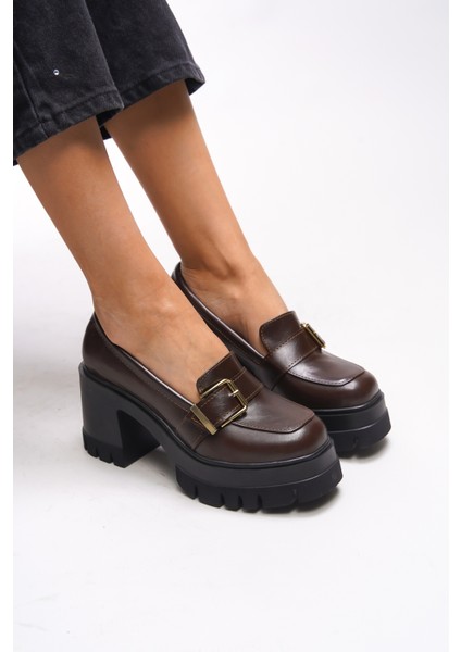 Taryndilwen Kadın Tokalı Topuklu Loafer 00121009