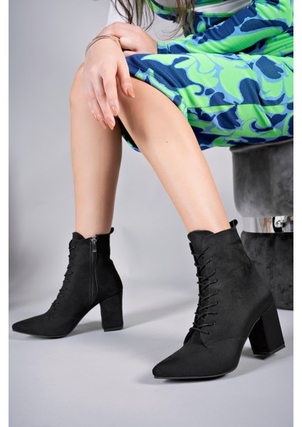 Lilethnora Kadın Vegan Deri Topuklu Bot Şık Tasarım 0012333 Rahat Yürüyüş İçin