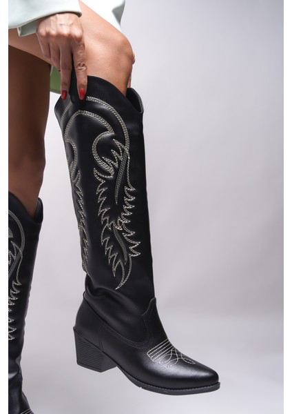 Zreidira Kadın Nakışlı Western Çizme 001290 fırsatları