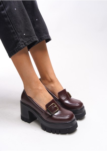 Taryndilwen Kadın Tokalı Topuklu Loafer 00121009