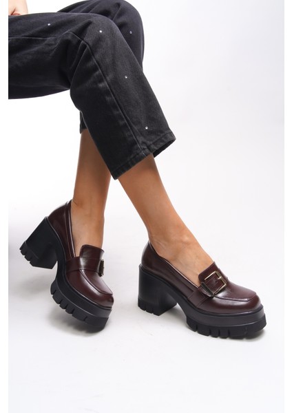 Taryndilwen Kadın Tokalı Topuklu Loafer 00121009 fiyatları