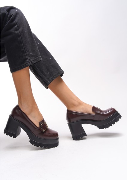 Taryndilwen Kadın Tokalı Topuklu Loafer 00121009 indirimleri