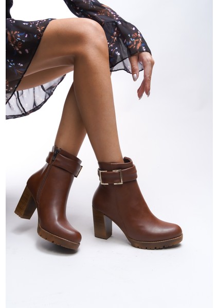 Isolniya Kadın Toka Detaylı Yüksek Topuklu Bot 0012503 fiyatları