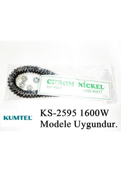 Kumtel KS-2595 1600W Uyumlu 1800W Infrared Soba Isıtıcı Rezistans Teli (Yatay)
