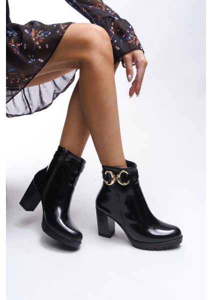 Beiverra Kadın Zincir Detaylı Yüksek Topuklu Bot 0012502 fiyatları