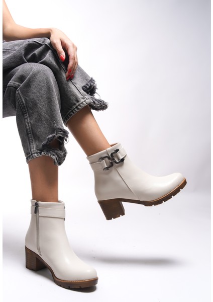 Libthana Kadın Zincir Detaylı Topuklu Bot 0012725 modelleri