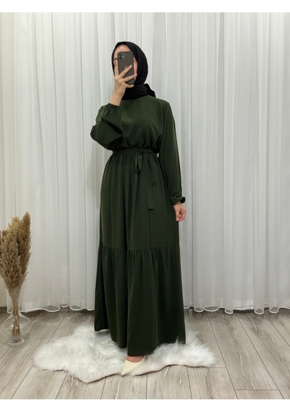 Üç Katlı Medine Ipeği Ferace Elbise