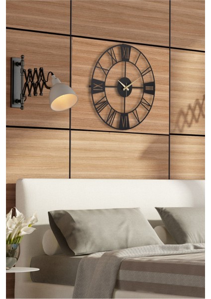 50cm Siyah Metal Duvar Saati, Sessiz Mekanizma, Modern Tasarım fırsatları
