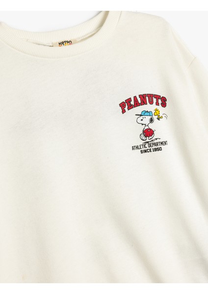 Snoopy Sweatshirt Lisanslı Uzun Kollu Bisiklet Yaka modelleri