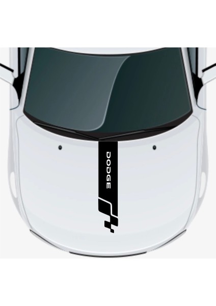 Dodge Tüm Modellerine Uyumlu Oto Kaput Şerit Sticker 60 X 15 Cm