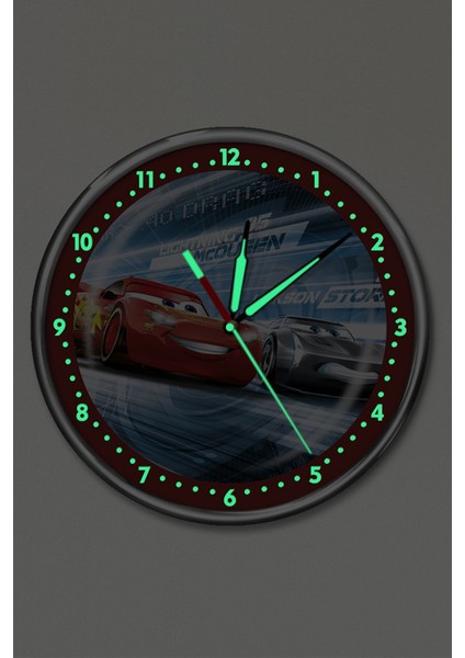 Kırmızı Gece Parlayan Şimşek Çocuk Odası Duvar Saati 30x30, Klasik Stil fiyatları