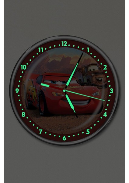 Kırmızı Gece Parlayan Çocuk Odası Duvar Saati 30x30, Klasik Stil fiyatları