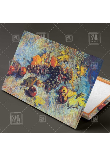 Van Gogh Natürmort Meyve Incir Üzüm Armut Mutfak Otel Restaurant Yatay Kanvas Tablo fiyatları