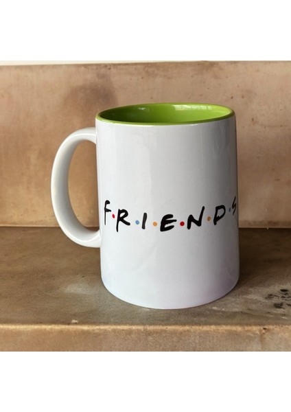 Friends Temalı Iç Yeşil Porselen Kupa