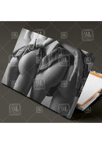 Arkası Dönük Mini Etekli Nü Kadınlar Sexy Nude Yatay Odası Yatay Kanvas Tablo fiyatları