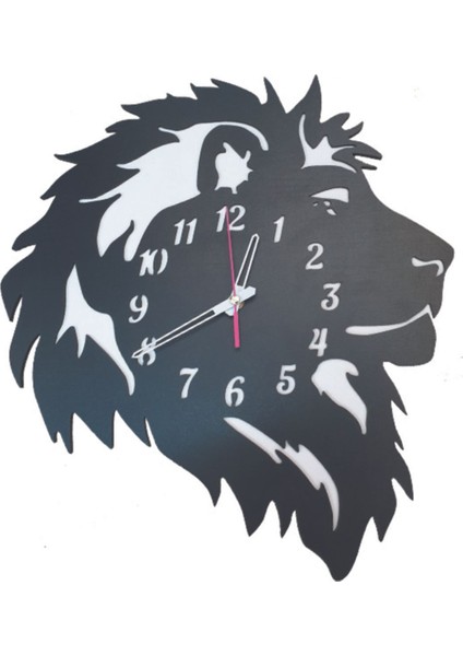 Modern siyah-beyaz ahşap lazer kesim duvar saati, 50x50 cm, şık tasarım fiyatları