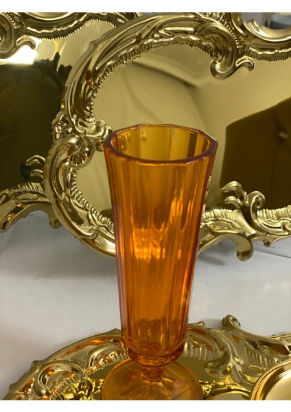 Çelik Gold Renk 3 Adet Işlemeli Desenli Servis Tepsisi Sunum