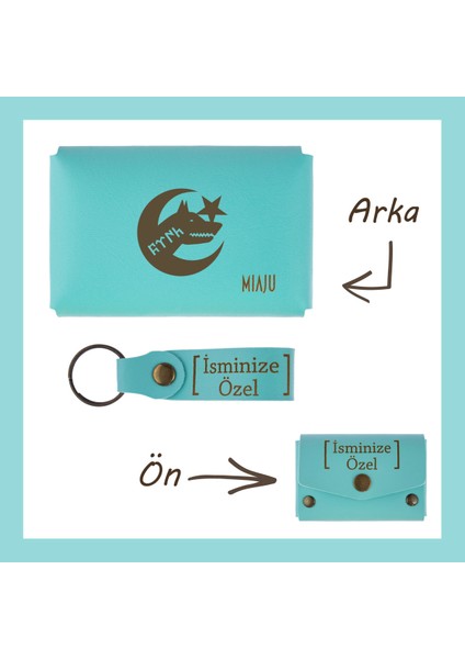 Turkuaz, Bozkurt Ve Hilal, İsme Özel Cüzdan Ve Anahtarlık Takımı, Bozkurttan Gurur Duyanlar İçin