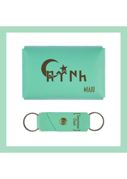 Açık Yeşil, Türk Ve Ayyıldız Desenli, Kişiye, İsme Özel Cüzdan Ve Anahtarlık Set, Arkadaşa Hediyelik fiyatları