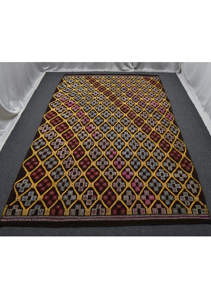 El Dokuması Otantik Karapınar Yörük Yün Cecim Kilim 5175
