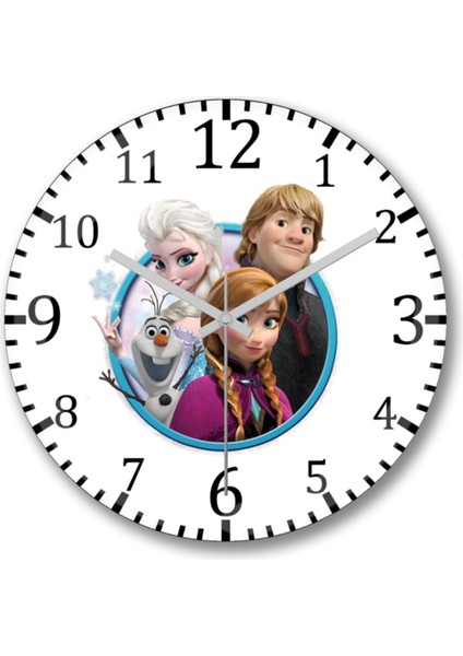 Unise x Beyaz Frozen Elsa Anna Duvar Saati