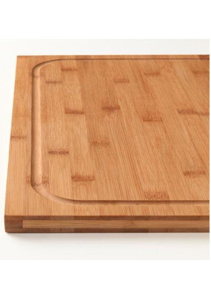 Kenarlı Kesme Tahtası, Bambu Meridyendukkan 46X53 cm Kullanışlı Doğrama Tahtası fırsatları