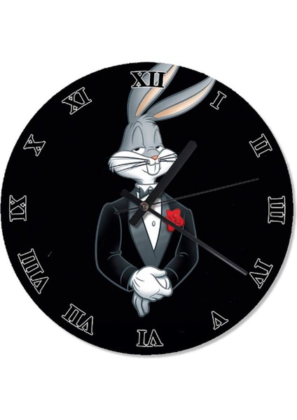 30 cm Çap Bugs Bunny Tavşan Duvar Saati