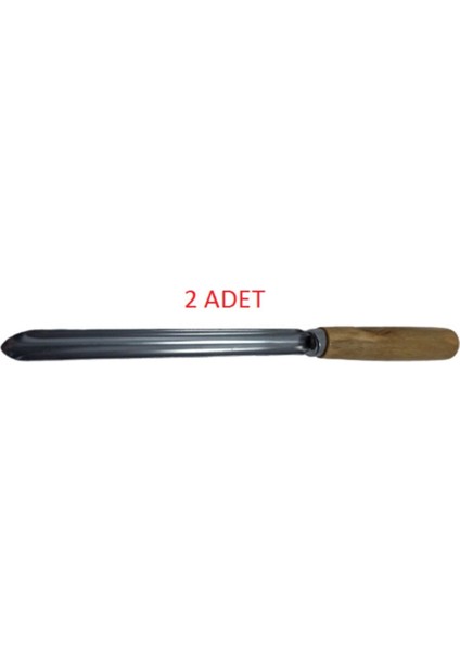 (2 Adet) Kabak Oyacağı, Uzun 15X25 cm Ahşap Saplı Patlıcan Oyacak (2 Adet)