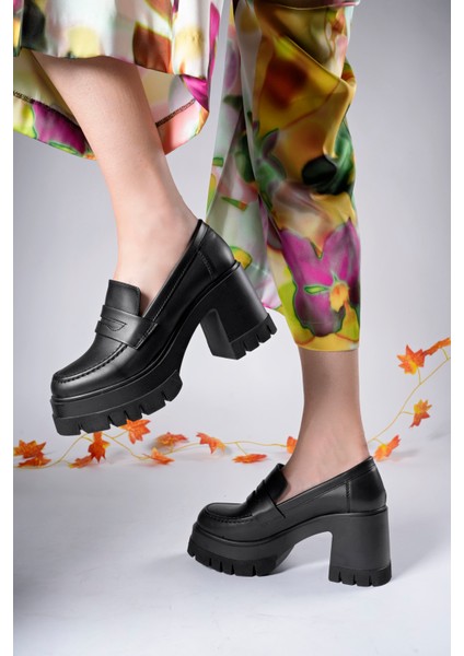 Kadın Loafer Ayakkabı Vegan Deri Ortopedik İç Taban Kalın Dişli Kaymaz Koku Önleyici modelleri