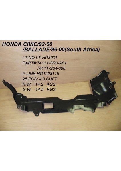 Muhafaza Karter Civic 96-00 Honda Cıvıc (Oem No: 1901Mkr9001002)