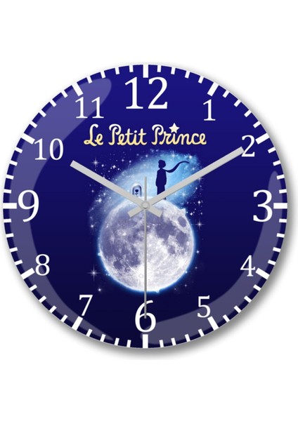 Le Petit Prince Küçük Prens Duvar Saati Bombeli Gercek Cam